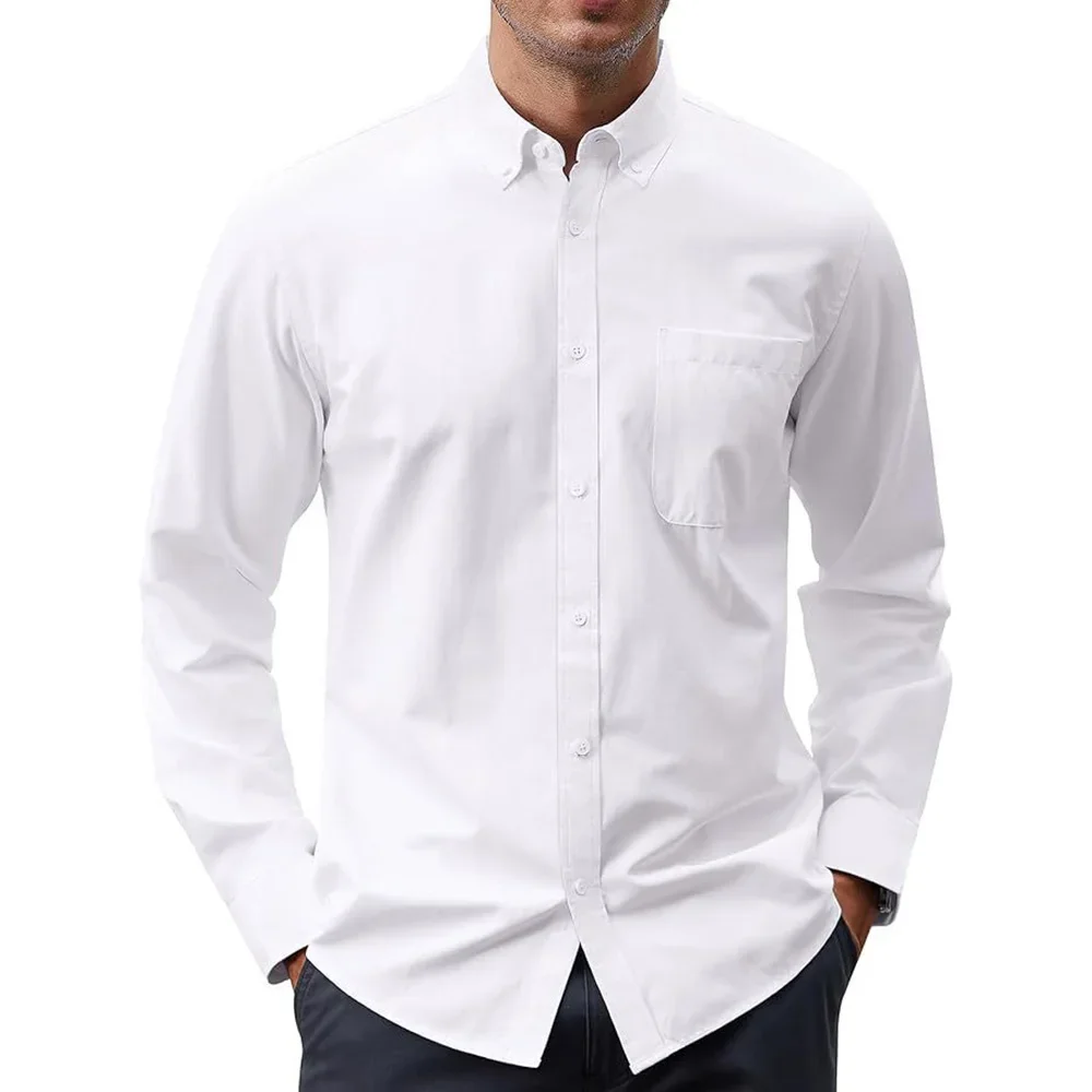 Erkek Uzun Kollu Gömlek Düz Re - Oxford Cotton Casual Shirt Business incelemesi ve fiyatı